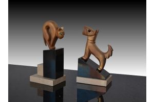 Dog and Cat bookends