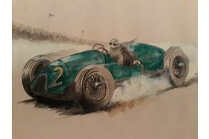 Art deco era race cars : A set of 6 drawings