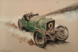 Art deco era race cars : A set of 6 drawings