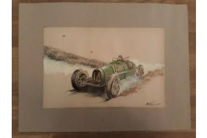 Art deco era race cars : A set of 6 drawings