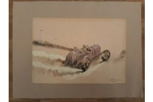 Art deco era race cars : A set of 6 drawings