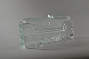 Xavier Froissart for DAUM large art deco crystal sculpture.