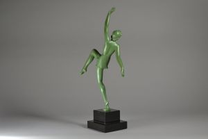 Salvatore Melani art deco bronze dancer