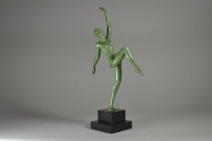 Salvatore Melani art deco bronze dancer