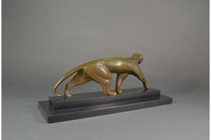 Large Decoux bronze panther. Rare version