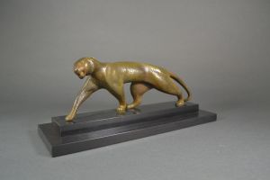 Large Decoux bronze panther. Rare version