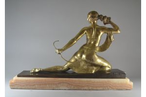 Rare and large Descomps bronze figure 
