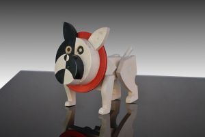 Cubist art deco articulated dog 