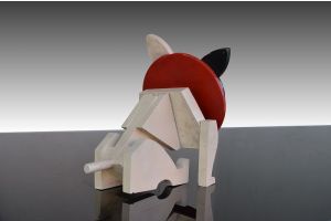 Cubist art deco articulated dog 