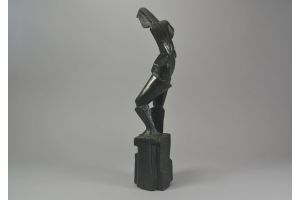 Rare cubist bronze sculpture. Andree Ducamp Gide (1882-1970)