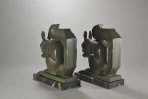 Tall version of Max Le Verrier squirrels bookends