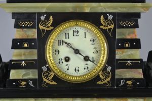 Egyptian Revival art deco clock circa 1920