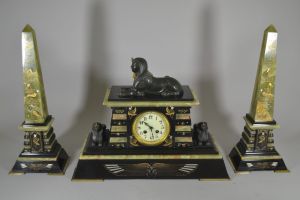Egyptian Revival art deco clock circa 1920