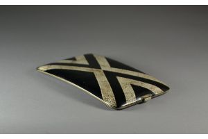 Art deco eggshell and lacquer cigarette case