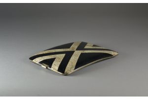 Art deco eggshell and lacquer cigarette case