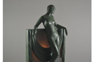 Rare Fayral / Pierre Le Faguays lighted sculpture. 