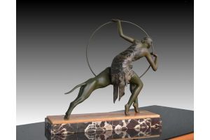 Lady with greyhound by Limousin