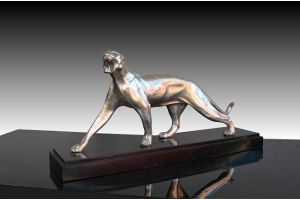 M. Font silver plated bronze panther