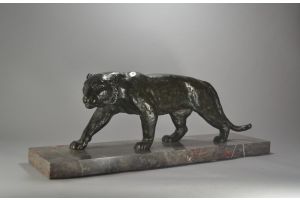 Georges Garreau large bronze art deco panther