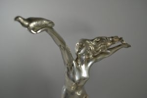 A. Gennarelli. Tall art deco bronze sculpture on marble base.