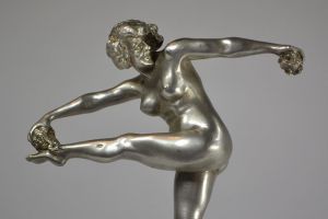 Silver plated bronze flower dancer. Gennarelli ? Bouraine ?