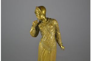 Georges Gori (act. 1930) bronze lady on onyx base