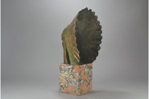 G.Garreau, impressive large size native american bronze head