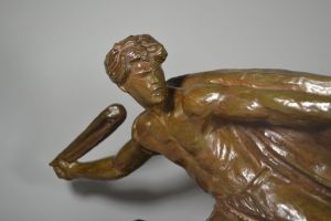 Alexandre Kelety. David with slingshot large art deco bronze sculpture