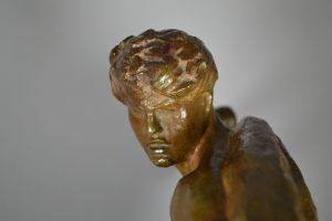Alexandre Kelety. David with slingshot large art deco bronze sculpture