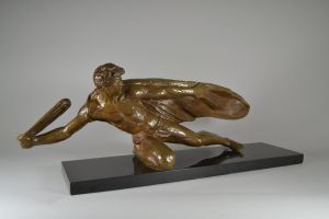 Alexandre Kelety. David with slingshot large art deco bronze sculpture