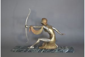 Z. Kovats bronze art deco archer diana