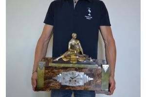 George Lavroff art deco clock garniture