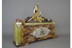 George Lavroff art deco clock garniture
