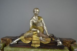 George Lavroff art deco clock garniture
