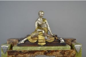George Lavroff art deco clock garniture