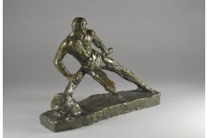 Pierre Le Faguays bronze sculpture. Foundry mark.