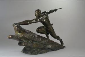 Warrior. Pierre Le Faguays bronze figure. 