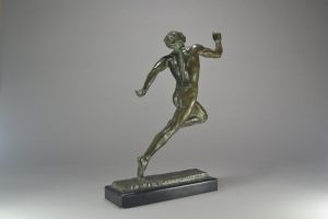 Pierre Le Faguays rare bronze sculpture. The runner.