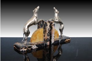 Art deco greyhound bookends