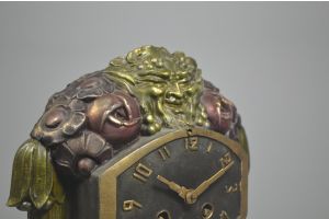 Limousin Art deco metal clock
