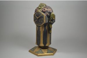 Limousin Art deco metal clock