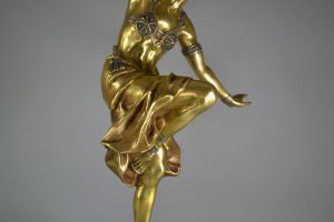 Carl Binder (Swiss) tall bronze dancer