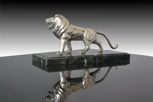 Art deco bronze Lion by Hugues