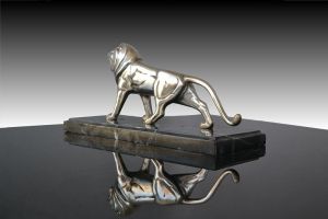 Art deco bronze Lion by Hugues