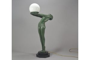 tall 64cm iconic Max Le Verrier figural lamp 