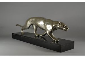 S. Melani art deco bronze Panther circa 1930