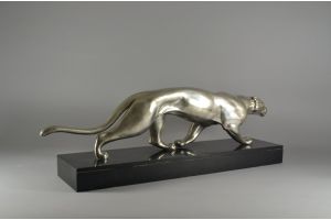 S. Melani art deco bronze Panther circa 1930