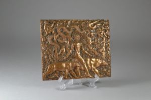 raymond Delamarre copper relief plaque