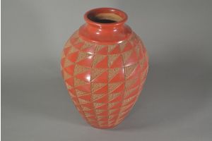 Art deco sand blasted ceramic vase. Mequinion ?