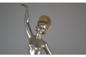 H. Molins tall art deco bronze dancer